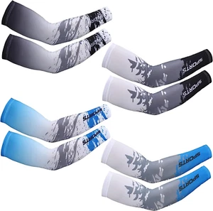 4 UV Sun Protection Arm Sleeves, Ice Silk Cooling for Men and Women, Anti-Slip - Picture 1 of 7