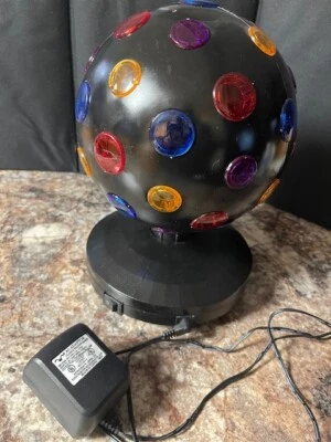 8" Disco  Ball Light & AC Adapter  Tested & Working - Image 1 of 3