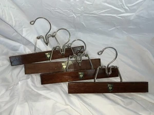 4 VTG Wooden Wood Pants Slacks Trousers Skirt Eagle Crest Sticker Hangers - Picture 1 of 3