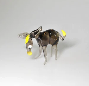 Mundgeblasenes Glas Esel Burro Jenny süß grau Farm Ranch Pack Maultier SR5 - Bild 1 von 14