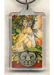 Portachiavi Linda Ravenscroft Fantasy Art Ariete Zodiaco Fata Fata - Foto 1 di 1