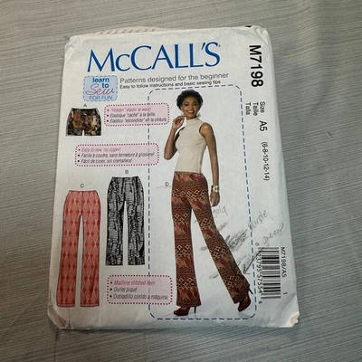 McCalls Sewing Pattern M7198 2015 Misses Shorts Capris and Pants Size 6 to 14 - Image 1 of 2