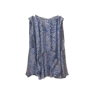 Ruby Rd 14 Midi Skirt Blue And White A Line Flirty Twirl Lined Work Wear Beachy - Picture 1 of 7