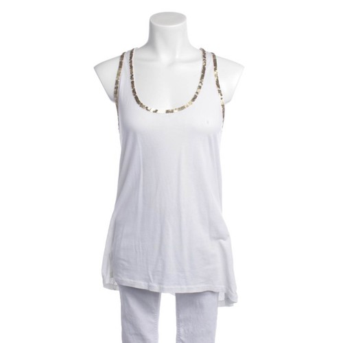 Top Tory Burch bianco metallizzato M