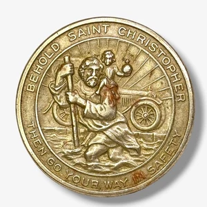 1940s Saint Christopher Medal Old Mission San Juan Capistrano Calif Travel Token - Picture 1 of 2