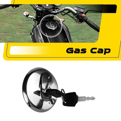 Universal Motorcycle Gas Lid Fuel Tank Cap Cover With Key Lock Set For Atv Quad - Image 1 of 4