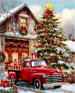 Kit Pintura Navidad por Números para Adultos, Pintura Camión por Número para Adultos, - Imagen 1 de 8