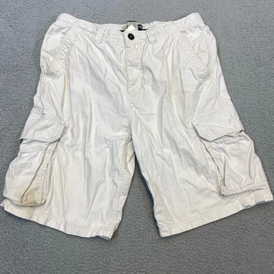 Anchor Blue Cargo Bermuda Men's 36 Khaki Drawstring Button Pockets Y2K - Image 1 of 4