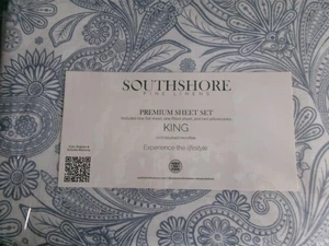 Neu King Size Bettwäsche Set ** blau/weiß Paisley # 1011 - Bild 1 von 2