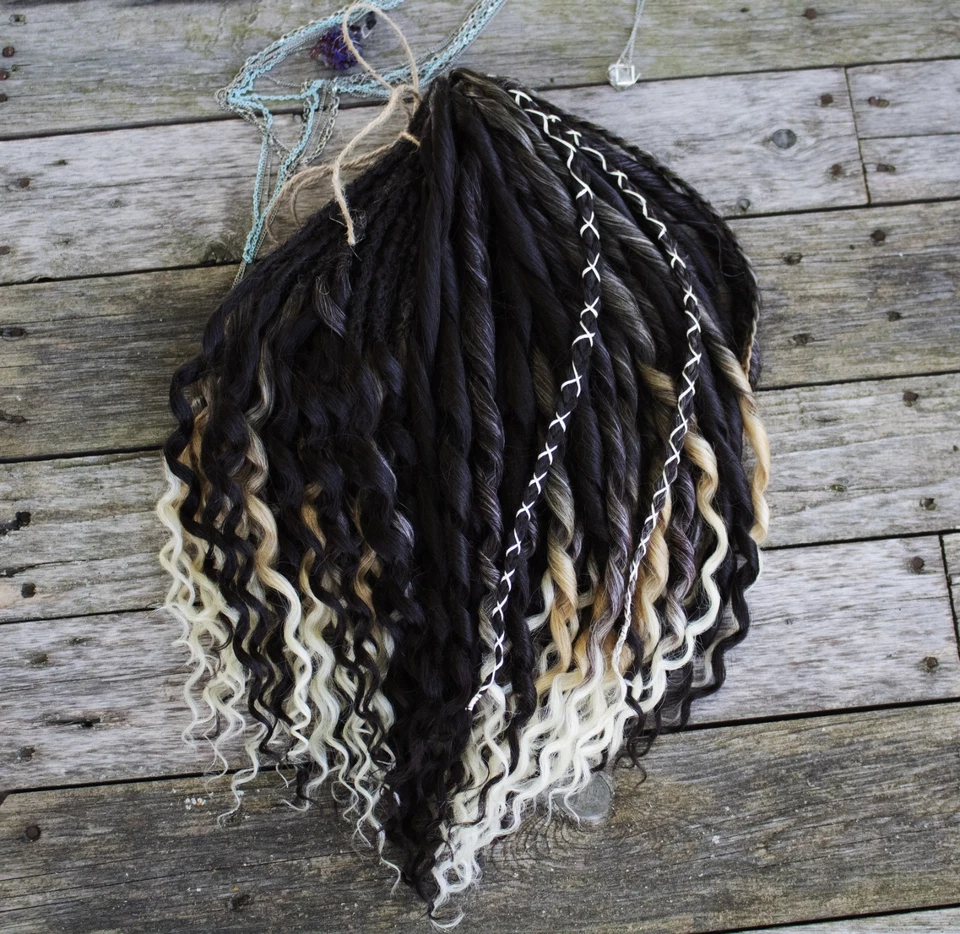 Juego completo de rastas sintéticas onduladas DE 16" Foto 1 de 3