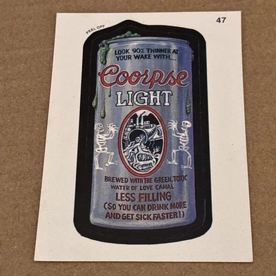 1991 Topps Wacky Packages Coorpse Light Beer #47 Sticker Card Funny Comedy - Image 1 of 2