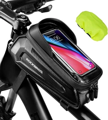 ROCKBROS Bike Phone Front Frame Bag,Waterproof,Tube Bag,Cycling Pouch,Under 7” - Image 1 of 4