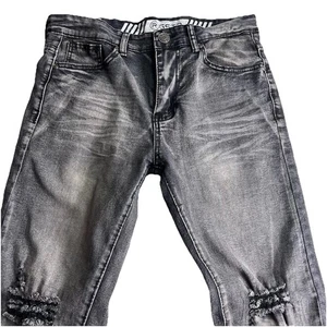 Pantalones de mezclilla R GSTR para hombre 30x29 calce ajustado parche lavado con ácido desgastado - Imagen 1 de 10