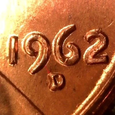 1962-D Lincoln Memorial Cent Penny - Re-punched Mintmark RPM Error Coin (e5769) - Image 1 of 3