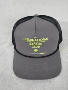 FOX RACING NUMERICAL MESH TRUCKER SNAPBACK ADULT MENS GREY BLACK HAT NEW - Picture 1 of 8