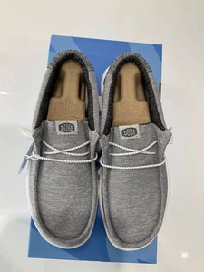 HEY DUDE Men’s Wally H2O Mix Galaxy Grey Shoes Size Youth 5 - Picture 1 of 5