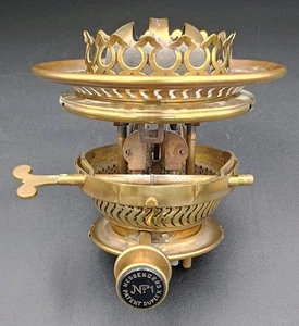 Victorian brass Messengers No.1 oil lamp raiser burner with lug fitting. - Picture 1 of 6