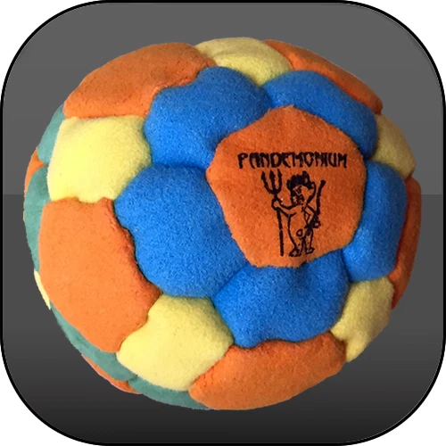 NEON FLUX FOOTBAG, 42 panels, SAND & IRON filled hacky sack, aki, freestyle - Image 1 of 1