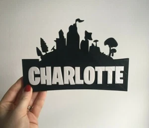 Fortnite Style Personalised Name Sign Door Hanging Wall Plaque Choice of Colours - Picture 1 of 6