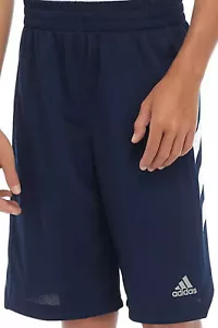 NWT ADIDAS BOYS YOUTH NAVY BLUE ATHLETIC SPORTS SHORTS SIZE SMALL (8) ~ MSRP $28 - Picture 1 of 12