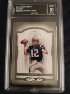 2004 Tom Brady Donruss Classics Timeless Tributes verde 3/50 gemma come nuovo! - Foto 1 di 3
