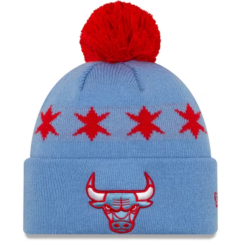 New Era Chicago Bulls 2019 City Series Flag Edition Jordan Pom Beanie Hat NEW Cover