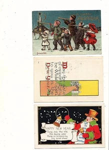 (3) Holiday Postcards - Lot of Three New Year Greetings - Picture 1 of 2