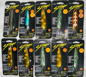 Lotto 10 Esche Cucchiaio Michigan Stinger Pesca Argento Oro Glow Salmone 3C - Foto 1 di 11