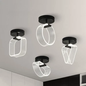 10W LED Ceiling Light Fixture Lamp Clear Crystal Surfaced Mounted Walkway Porch - Picture 1 of 16