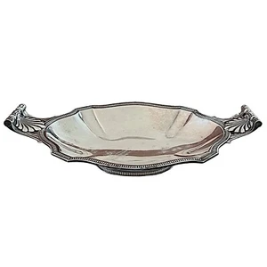 DUROUSSEAU Vintage French Art Deco Silver Serving Plate Tray 15.5” Footed 1930s - Picture 1 of 9