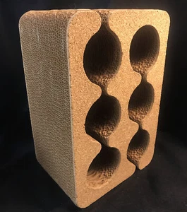 Vintage Frank Gehry Style Cork & Corrugated Cardboard Wine Rack  Easy Edges - Picture 1 of 12