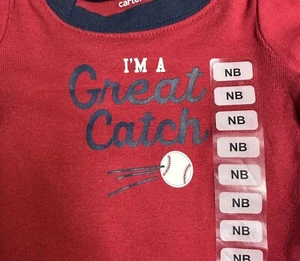 Carters Baby Boy Great Catch 3 piece outfit size Newborn New - Picture 1 of 4