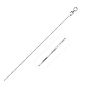 10k White Gold Classic Box Chain 0.6mm Fine Jewelry - Picture 1 of 4