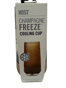 Champagne FREEZE Cooling Cups 10.5 oz by Host Holds Brown Clear Reusable - Picture 1 of 4