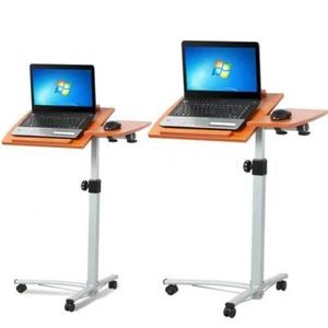 Mobile Rolling Laptop Desk Bedside Stand Height Adjustable Computer Laptop Table - Picture 1 of 8