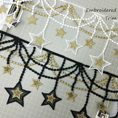 DIY Embroidered Trim Lace Edge Ribbon Applique Sewing Dress Turban Curtain Sew - Image 1 of 4