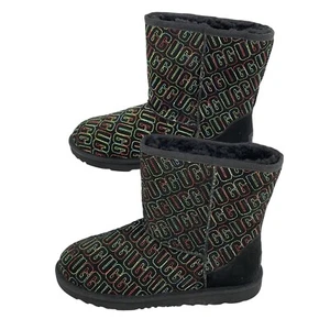 Botas Ugg Mujer Talla 5 Negras Punto Arco Iris Clásicas II Cortas Gamuza Nuevas - Imagen 1 de 12