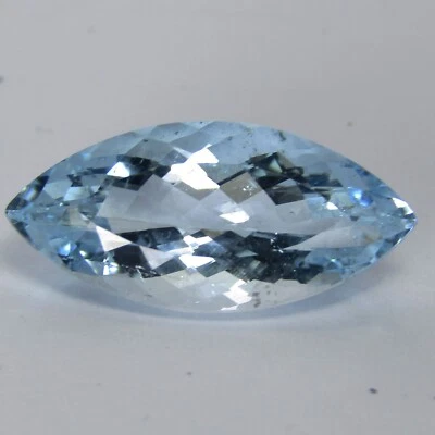 Piedra preciosa suelta Brasil 7,98 quilates 100 % aguamarina natural 21x10x7,2 mm forma marquesa Foto 1 de 4