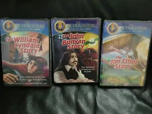 Torchlighters: John Bunyan, William Tyndale, Jim Elliot NEW Kids Christian DVDs - Picture 1 of 2