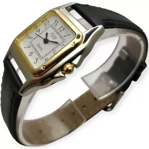 Hora Tank 28mm x 28mm 1990s Cal Quartz LEBROCANTHEURE MONTRE VINTAGE WATCH - Photo 1 sur 5