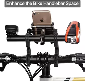 Bike Handlebar Extender, Lightweight Durable Aluminum Alloy Double Bicycle Ha... - Picture 1 of 1