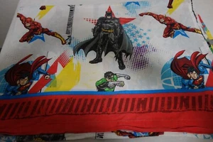 Batman Superheroes Bedroom Twin Flat Top Sheet Superman Green Lantern Flash - Picture 1 of 3