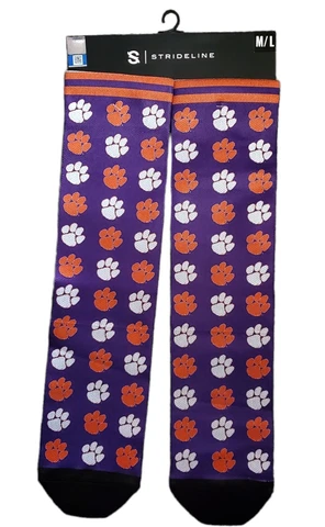 NCAA University of Clemson Tigers Crew Socks Dress Socks Tiger Prints Cover