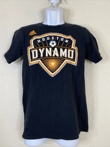 Adidas Men Size S Black Houston Dynamo Soccer T Shirt Short Sleeve Go To Tee Cover