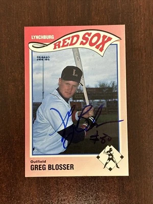 1990 Sportsprint Lynchburg Red Sox Greg Blosser #1 AUTO Rookie RC Autograph - Image 1 of 2