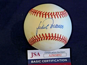 Béisbol Julio Franco Firmado/Autografiado De Colección OAL Bobby Brown Certificado de Autenticidad JSA - Imagen 1 de 6