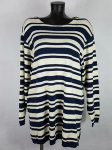 NEW Bechamel Striped $60 Sweater Women Plus Size Shoulder Pads Crew Neck Sz 1X - Picture 1 of 8