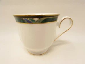 Kelly by Lenox Coffee Cup Green Black Purple Band Gold Trims b73 - Picture 1 of 2