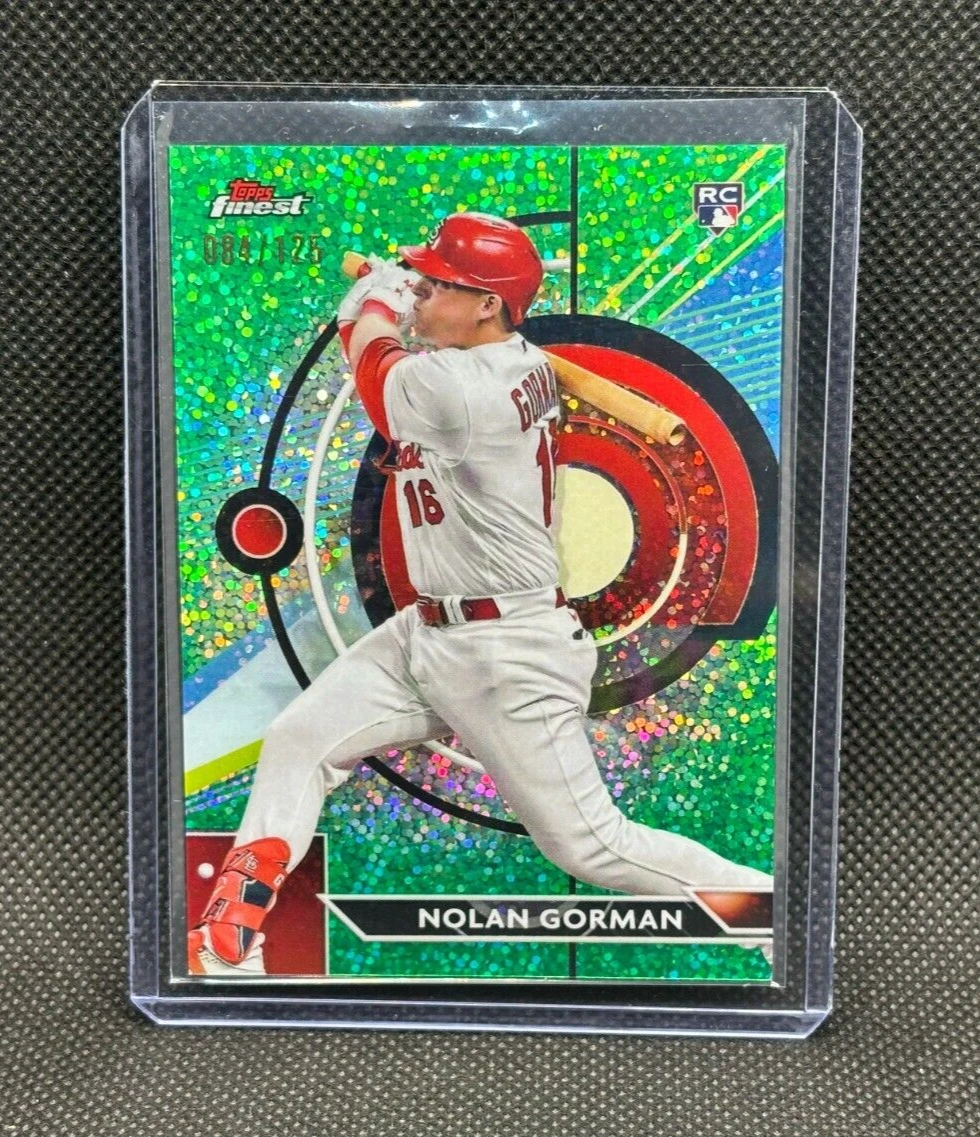2023 Topps Finest Nolan Gorman RC Green Speckle 084/125 St. Louis Cardinals #92