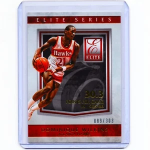 Dominique Wilkins RARE #'d 89/303 Elite Series Points Per Game Card Jersey #21 - Picture 1 of 2